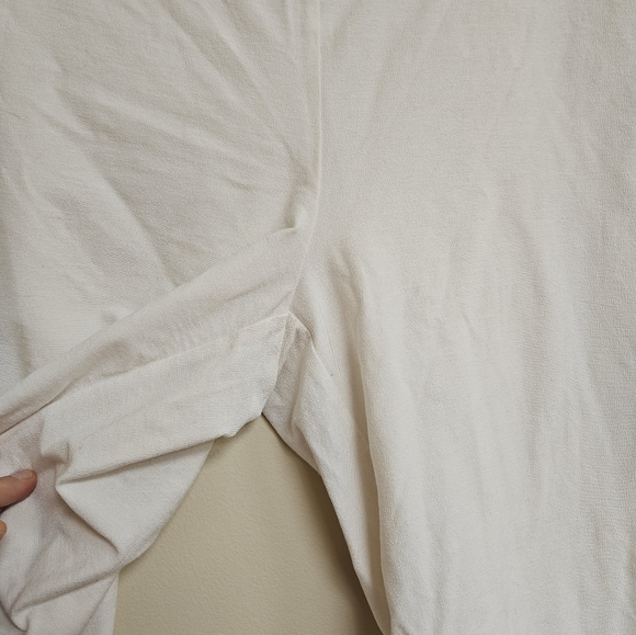 Eileen Fisher S Viscose Nylon Wide Leg White Pants Pull On - Picture 5 of 9